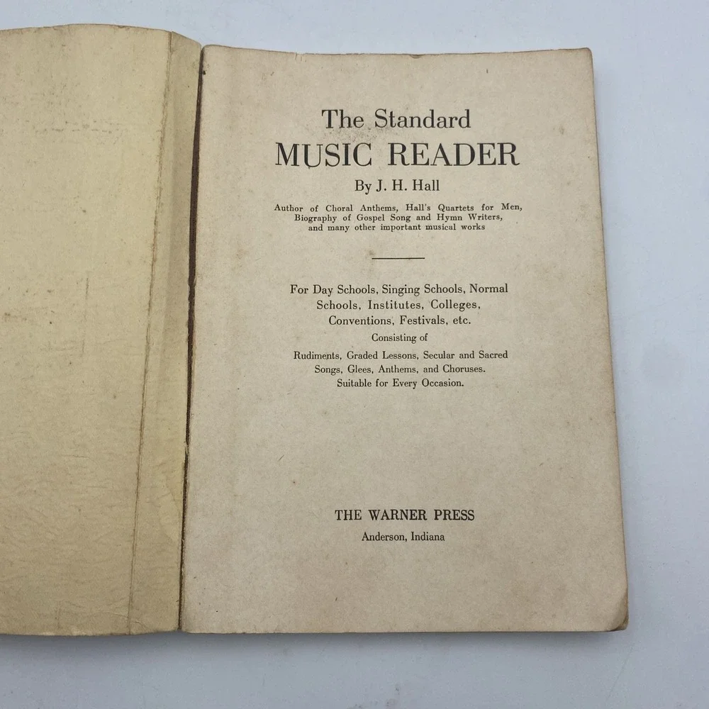 Antique The Standard Music Reader by J.H. Hall Round Note Edition‎ 1926